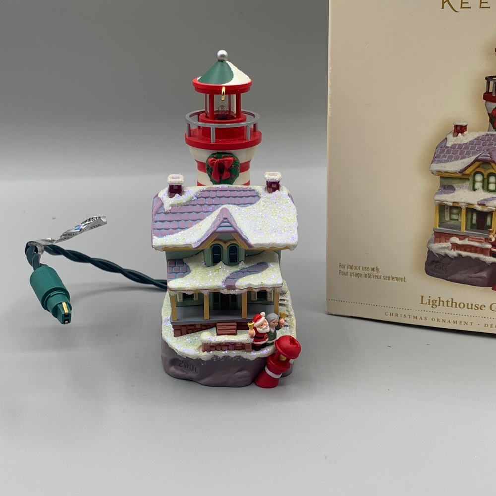 Lighthouse Greetings Flashing Light Magic Series Edition Hallmark Tree Ornament